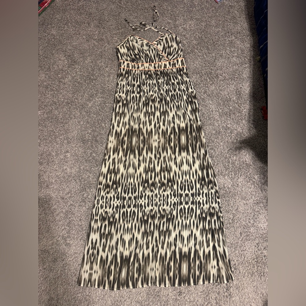 The Limited Animal Print Maxi Dress with neon detail
